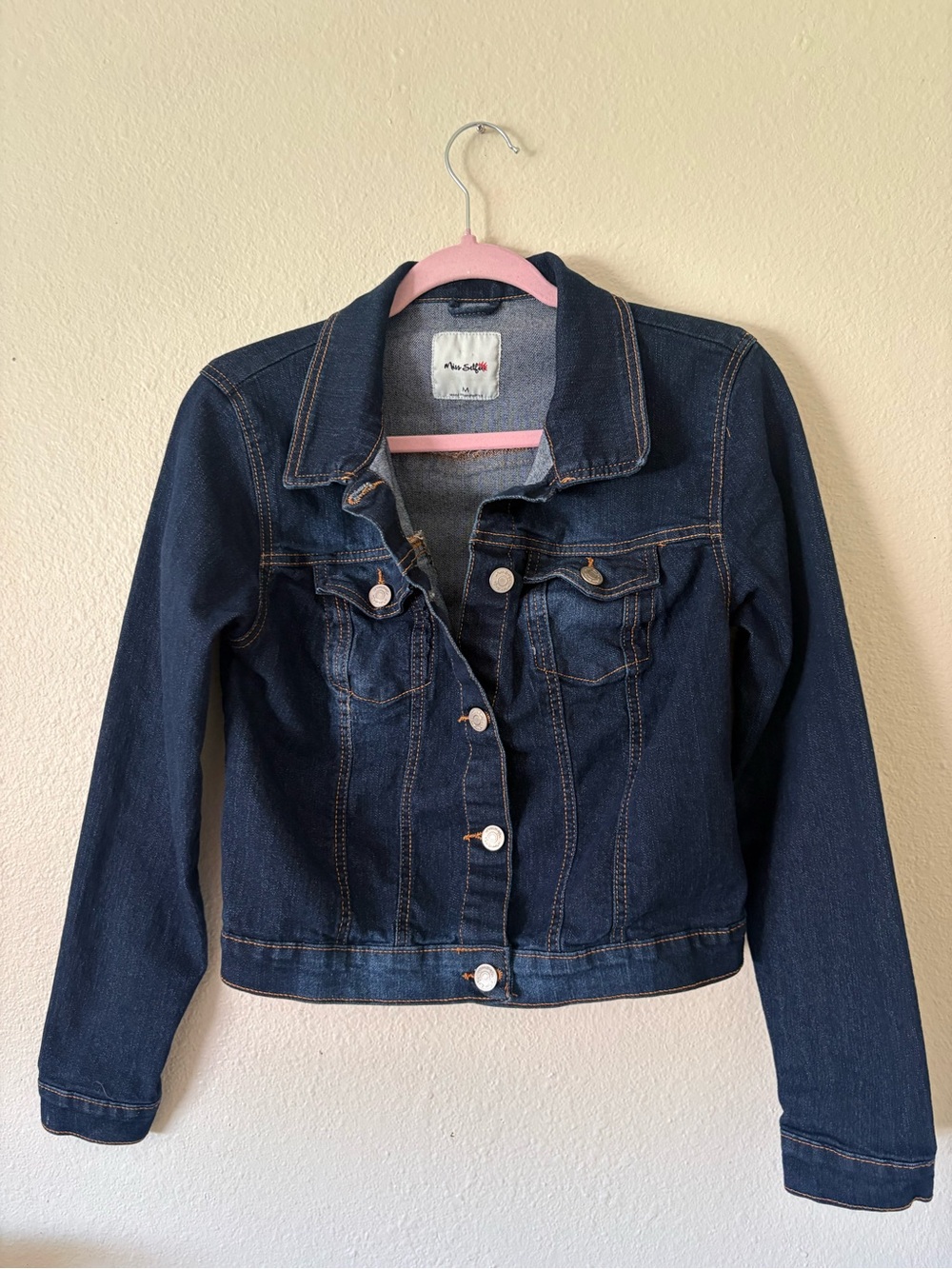 Dark Blue Denim Jacket - Women's Classic Jean Coat